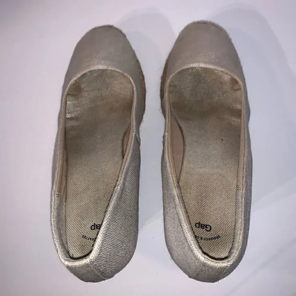 Gap Silver Wedge Espadrille Shoes